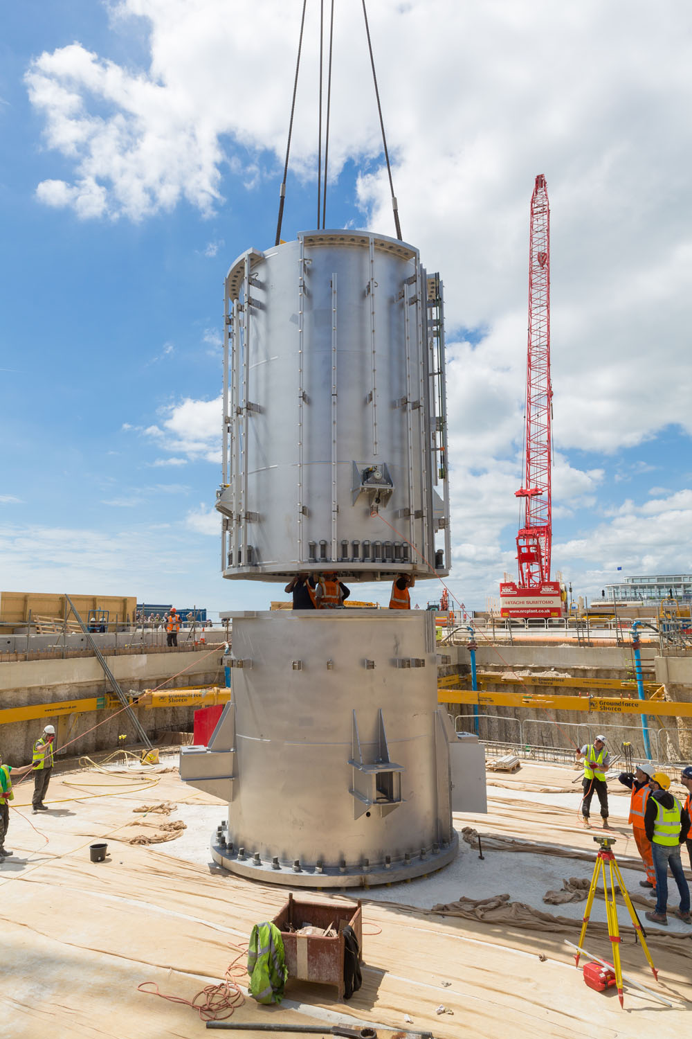 2nd can being moved into place. The 1st and 2nd can went in on the 15th June 2015. The 2nd can was ahead of schedule as it was meant to go in on 16th June.