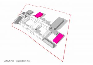 demolition diagram - Saltley Secondary School by marks Barfield Architects