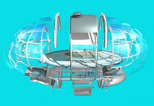 Nic Bailey's - Exploded 3D of the capsule, showing all the main elements - The London Eye by Marks Barfield Architects