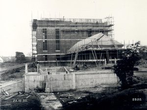 original building construction - Stoke Newington Watersports Centre by Marks Barfield Architects