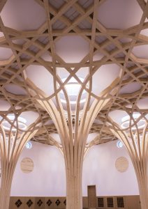 Tree Column. The Cambridge Mosque by Marks Barfield Architects