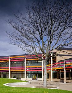 courtyard - Michael Tippett School by Marks Barfield Architects