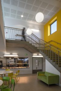 stairs - University of Cambridge Primary School by Marks Barfield Architects