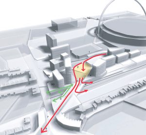 circulation flow - Wembley White Horse Bridge & Public Realm by Marks Barfield Architects