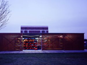 rear view - Stoke Newington Watersports Centre by Marks Barfield Architects