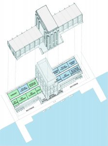 axonometric - Stoke Newington Watersports Centre by Marks Barfield Architects