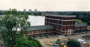 original building birds eye view - Stoke Newington Watersports Centre by Marks Barfield Architects