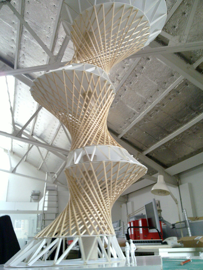 Hyper Tower Model by Marks Barfield Architects