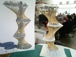 Hyper Tower Model by Marks Barfield Architects