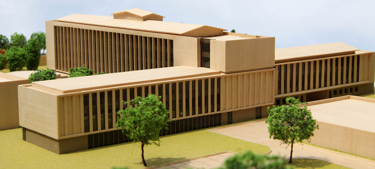 British High Commission Model by Marks Barfield Architects