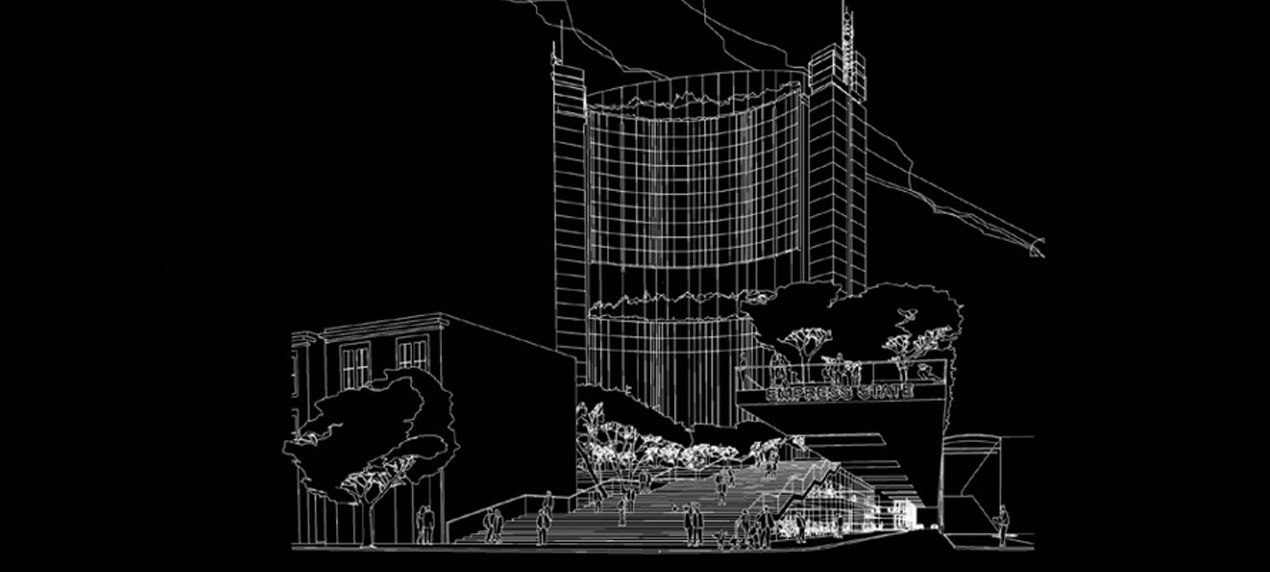 empress state sketch by Marks Barfield Architects