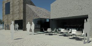 Selsey Public Exhibition boards - CGI view by Marks Barfield Architects