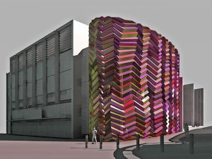 facade test - Liverpool One Costa Cafe by Marks Barfield Architects