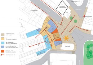 Highbury + Islington Phases and Flow Diagram by Marks Barfield Architects