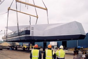 Mill Bank Pier Crane Lifting by Marks Barfield Architects