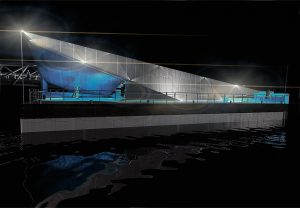 Mill bank Millennium Pier CGI Lighting by Marks Barfield Architects