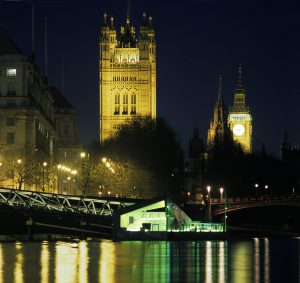 Mill Bank Millennium Pier Big Ben Night View by Marks Barfield Architects