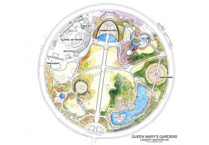 Queens Mary Garden NEW PLAN 2001 by Marks Barfield Architects