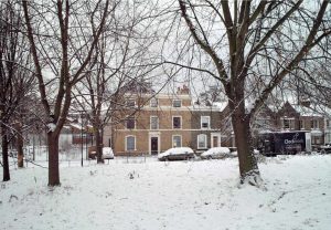 Priory Grove Front View by Marks Barfield Architects