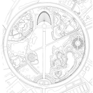 Regents Park SITE PLAN LINE by Marks Barfield Architects