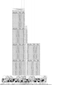 Skyhouse Canary Elevation by Marks Barfield Architects