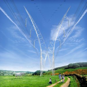 National Grid Pylon CGI by Marks Barfield Architects