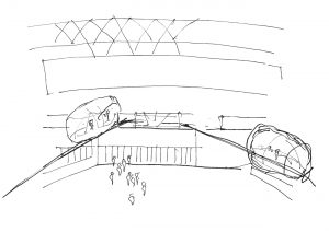 Wembley Olympic Steps Concept Sketch by Marks Barfield Architects