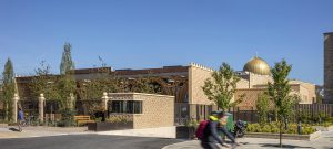 Cambridge Mosque View from street by Marks Barfield architects, photography by Morley von Sternberg