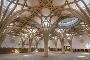 Cambridge mosque Prayer Hall and dome by Marks Barfield architects, photography by Morley von Sternberg