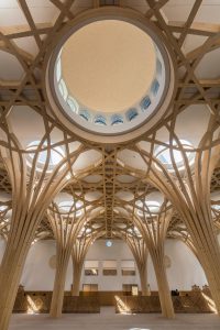 Cambridge mosque Prayer Hall and dome by Marks Barfield architects, photography by Morley von Sternberg