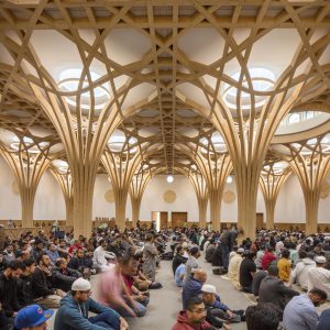 Cambridge Mosque Prayer Hall by Marks Barfield Architects, photography by Morley von Sternberg,
